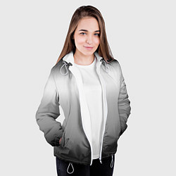 Куртка с капюшоном женская Градиент чёрно-серый, цвет: 3D-белый — фото 2