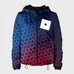 Куртка с капюшоном женская Roblox неоновые соты, цвет: 3D-черный