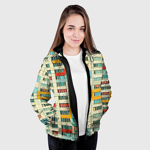 Женская куртка Яркая панелька / 3D-Черный – фото 3