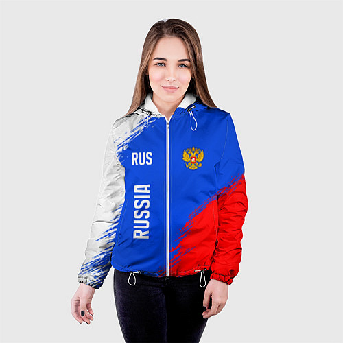 Женская куртка Триколор и герб России / 3D-Белый – фото 4