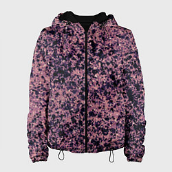 Куртка с капюшоном женская Абстрактный брызги сине-розовый, цвет: 3D-черный