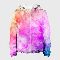 Куртка с капюшоном женская Colorful smoke 1, цвет: 3D-белый