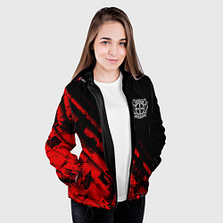 Куртка с капюшоном женская Bayer 04 sport grunge, цвет: 3D-черный — фото 2