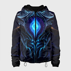 Куртка с капюшоном женская Магическая синяя абстракция, цвет: 3D-черный