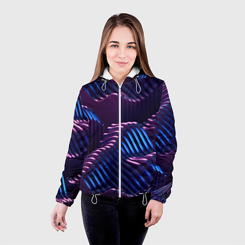 Женская куртка Объемные пластины изгибающиеся / 3D-Белый – фото 4