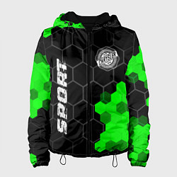 Куртка с капюшоном женская Chrysler green sport hexagon, цвет: 3D-черный