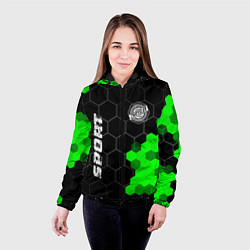 Куртка с капюшоном женская Chrysler green sport hexagon, цвет: 3D-черный — фото 2