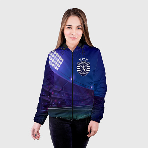 Женская куртка Sporting ночное поле / 3D-Черный – фото 4