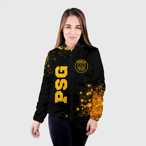 Женская куртка PSG - gold gradient вертикально / 3D-Черный – фото 4