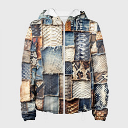 Женская куртка Змеиная кожа - пэчворк