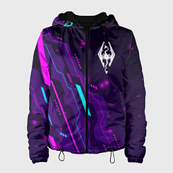 Куртка с капюшоном женская Skyrim neon gaming, цвет: 3D-черный