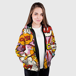 Куртка с капюшоном женская Oops-boom: комикс бум, цвет: 3D-черный — фото 2