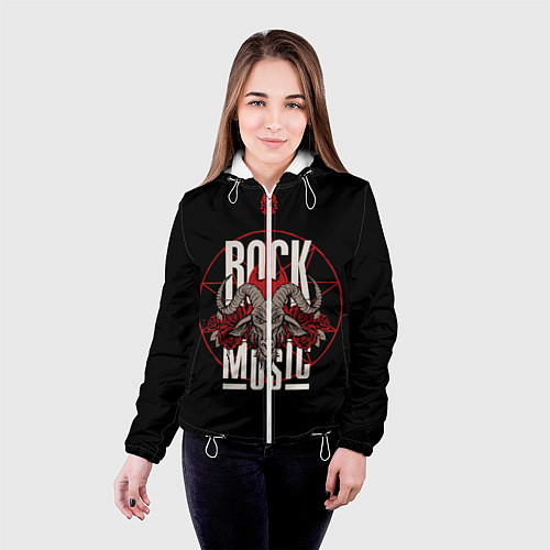 Женская куртка Рок музыка - тяжёлый рок / 3D-Белый – фото 4