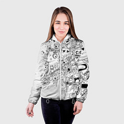 Куртка с капюшоном женская Дудлы с хамелеоном, цвет: 3D-белый — фото 2