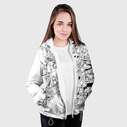 Куртка с капюшоном женская Дудлы с хамелеоном, цвет: 3D-белый — фото 2