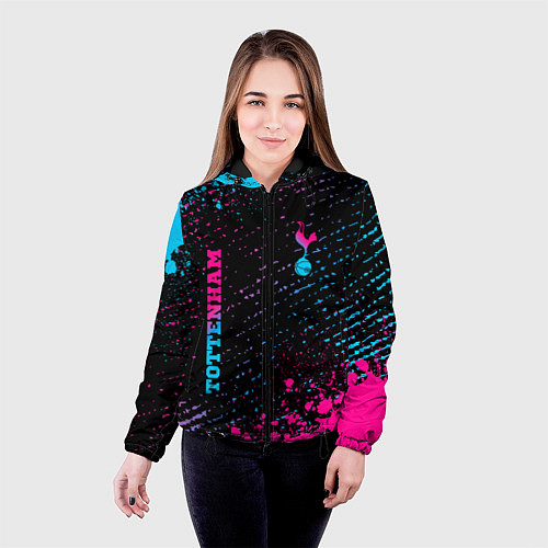 Женская куртка Tottenham - neon gradient вертикально / 3D-Черный – фото 4