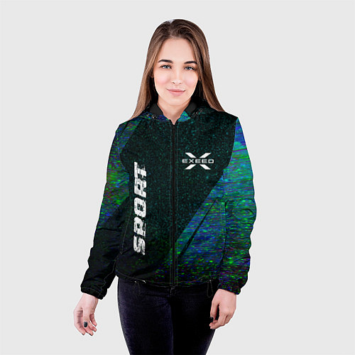Женская куртка Exeed sport glitch blue / 3D-Черный – фото 4