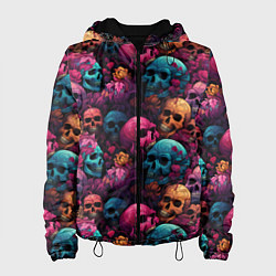 Женская куртка Поле яркий черепов и цветов
