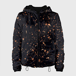Куртка с капюшоном женская Чёрно-синий с золотым напылением, цвет: 3D-черный