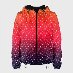 Женская куртка Градиент оранжево-фиолетовый со звёздочками