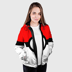 Куртка с капюшоном женская Pokeball texture, цвет: 3D-черный — фото 2