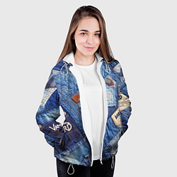 Куртка с капюшоном женская Vanguard jeans patchwork - ai art, цвет: 3D-белый — фото 2