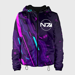 Куртка с капюшоном женская Mass Effect neon gaming, цвет: 3D-черный