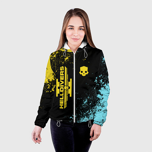 Женская куртка Helldivers 2: Skull Logo / 3D-Белый – фото 4