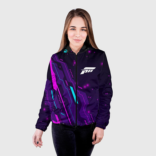 Женская куртка Forza Horizon neon gaming / 3D-Черный – фото 4