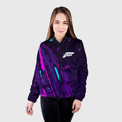 Куртка с капюшоном женская Forza Horizon neon gaming, цвет: 3D-черный — фото 2