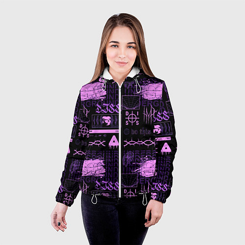 Женская куртка Underground pattern color / 3D-Белый – фото 4