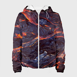 Куртка с капюшоном женская Лавовые реки, цвет: 3D-белый