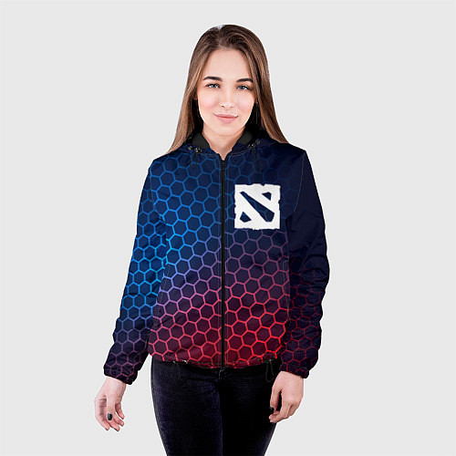 Женская куртка Dota неоновые соты / 3D-Черный – фото 4
