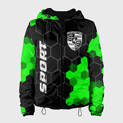 Женская куртка Porsche green sport hexagon