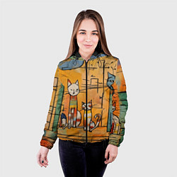 Куртка с капюшоном женская Котеечки, цвет: 3D-черный — фото 2