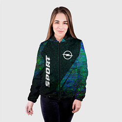 Куртка с капюшоном женская Opel sport glitch blue, цвет: 3D-черный — фото 2
