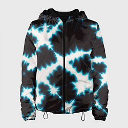 Куртка с капюшоном женская Тёмно синий тай дай, цвет: 3D-черный