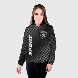Куртка с капюшоном женская Lamborghini sport carbon, цвет: 3D-черный — фото 2