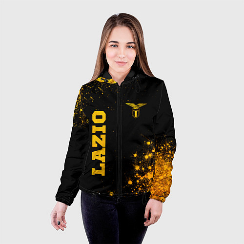 Женская куртка Lazio - gold gradient вертикально / 3D-Черный – фото 4