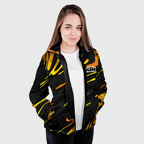 Женская куртка KTM - orange liquid / 3D-Черный – фото 3