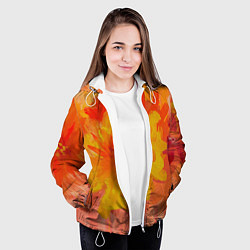Куртка с капюшоном женская Абстракция цветы мастихин, цвет: 3D-белый — фото 2