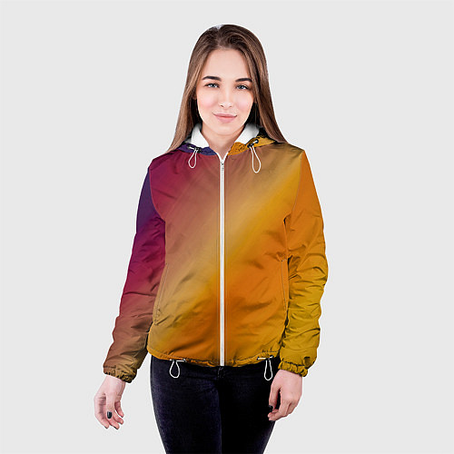 Женская куртка Абстракция солнечный луч / 3D-Белый – фото 4