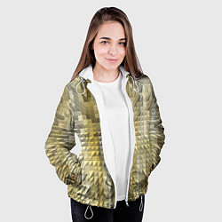 Куртка с капюшоном женская Объемные треугольники текстурированный рельеф, цвет: 3D-белый — фото 2