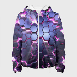 Женская куртка Плиты с сиреневым неоновым свечением