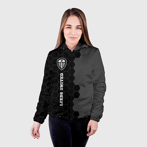 Женская куртка Leeds United sport на темном фоне по-вертикали / 3D-Черный – фото 4
