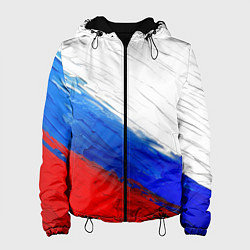 Куртка с капюшоном женская Триколор красками, цвет: 3D-черный