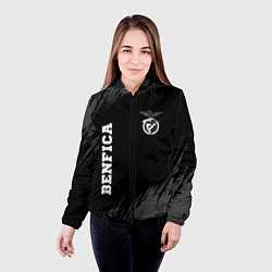 Куртка с капюшоном женская Benfica sport на темном фоне вертикально, цвет: 3D-черный — фото 2