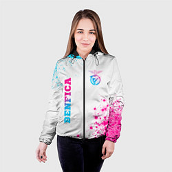 Куртка с капюшоном женская Benfica neon gradient style вертикально, цвет: 3D-черный — фото 2