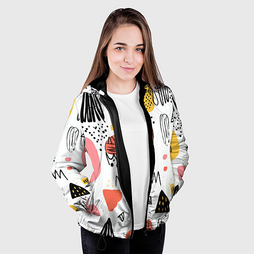 Женская куртка Паттерн узоры / 3D-Черный – фото 3