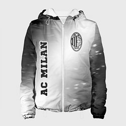 Куртка с капюшоном женская AC Milan sport на светлом фоне вертикально, цвет: 3D-белый